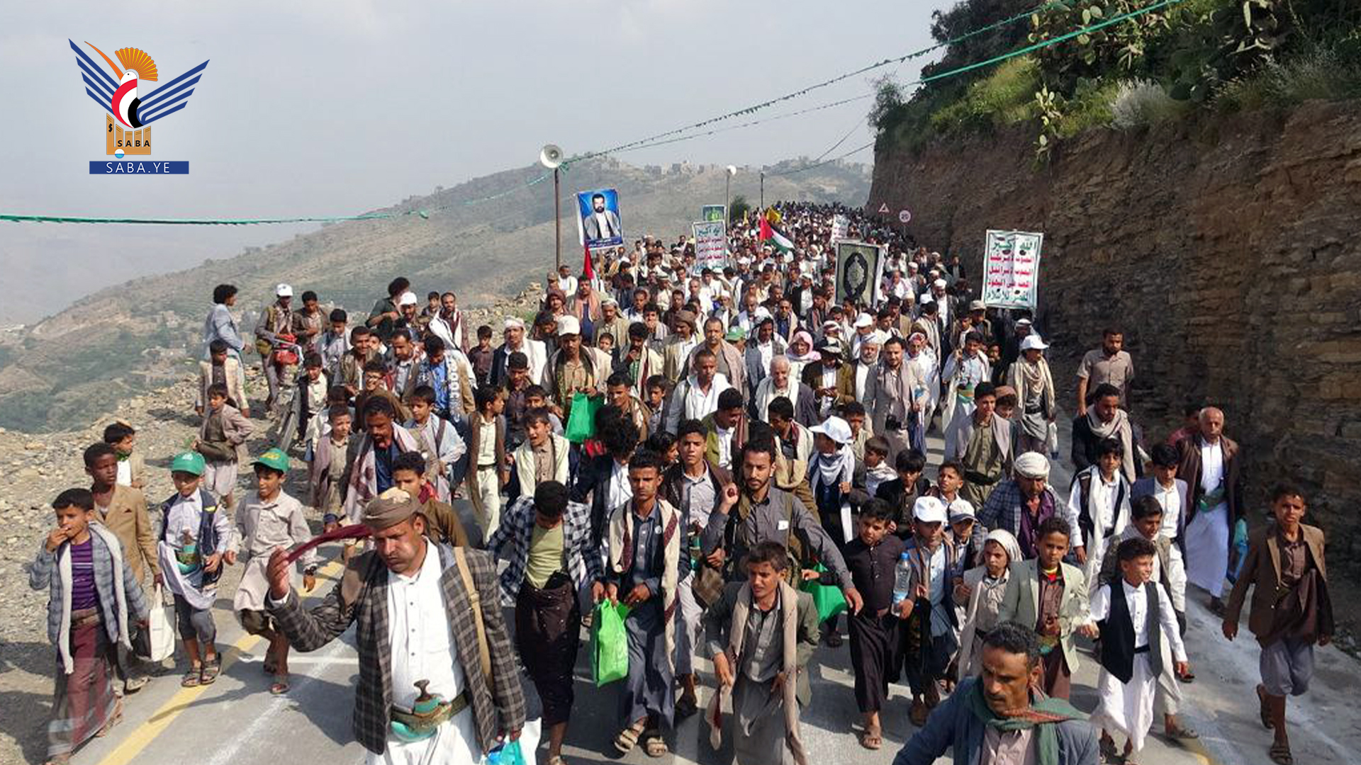 Marches de masse à Hajjah sous le slogan « Le Yémen a foi dans le jihad et sa fermeté avec Gaza et le Liban »