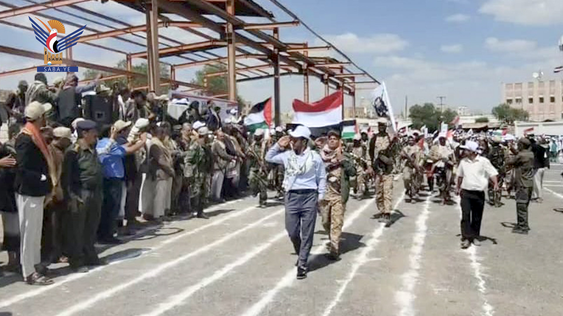 Popular parade of mobilization forces in Rada'a on 21st September Revolution