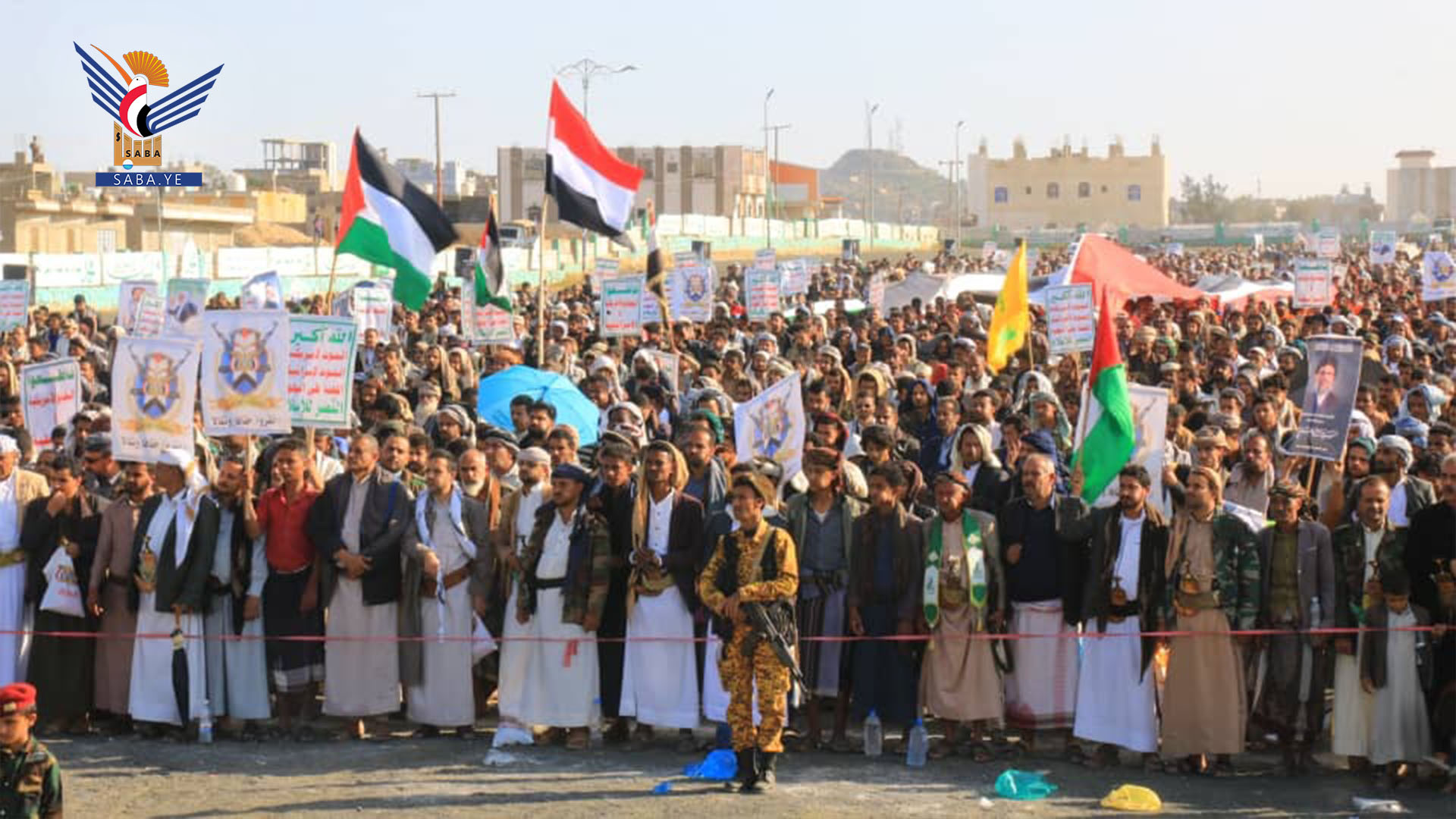 Taiz residents rally in 27 mass marches, pledge steadfastness with Gaza, Palestine