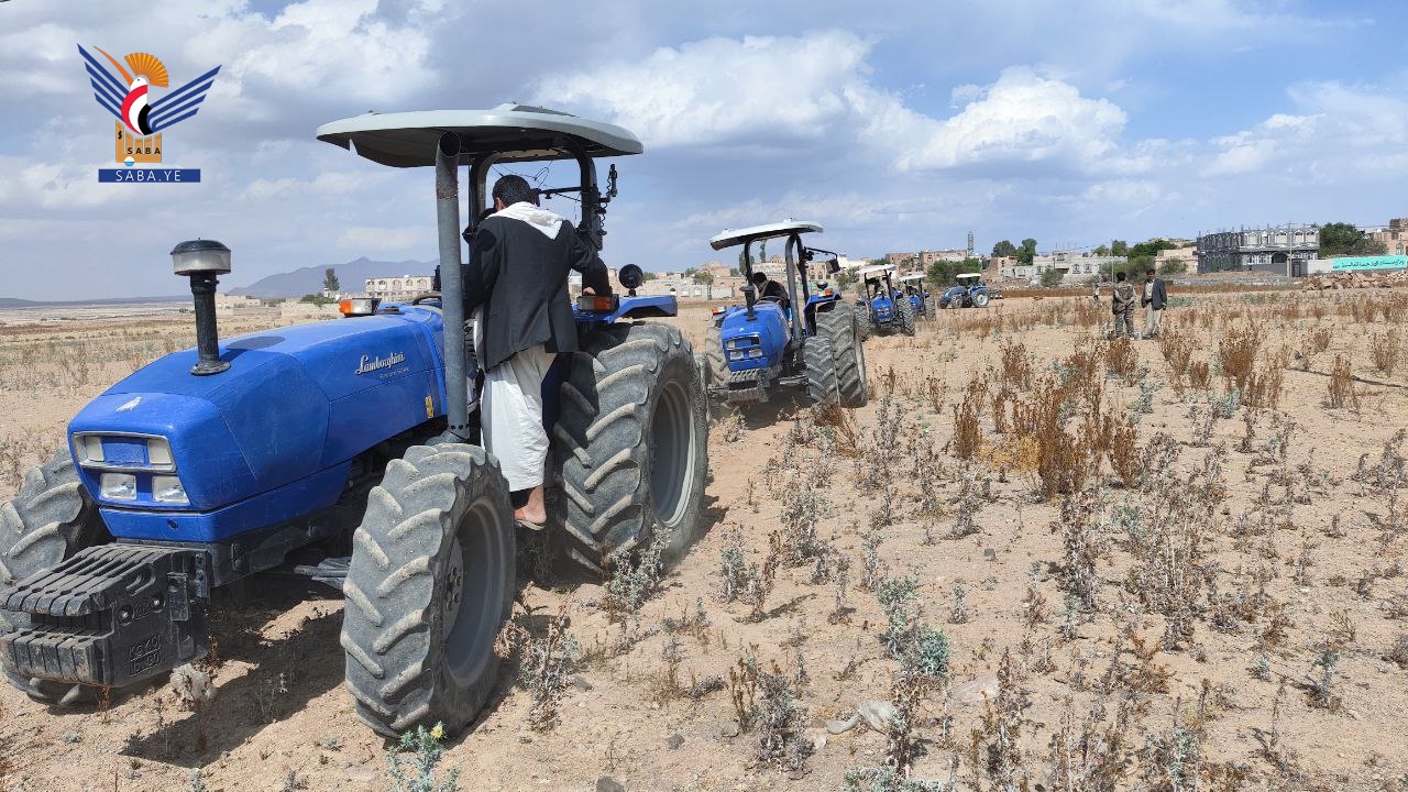 Dhamar launches initiative to goost grain production through facilitated ploughing