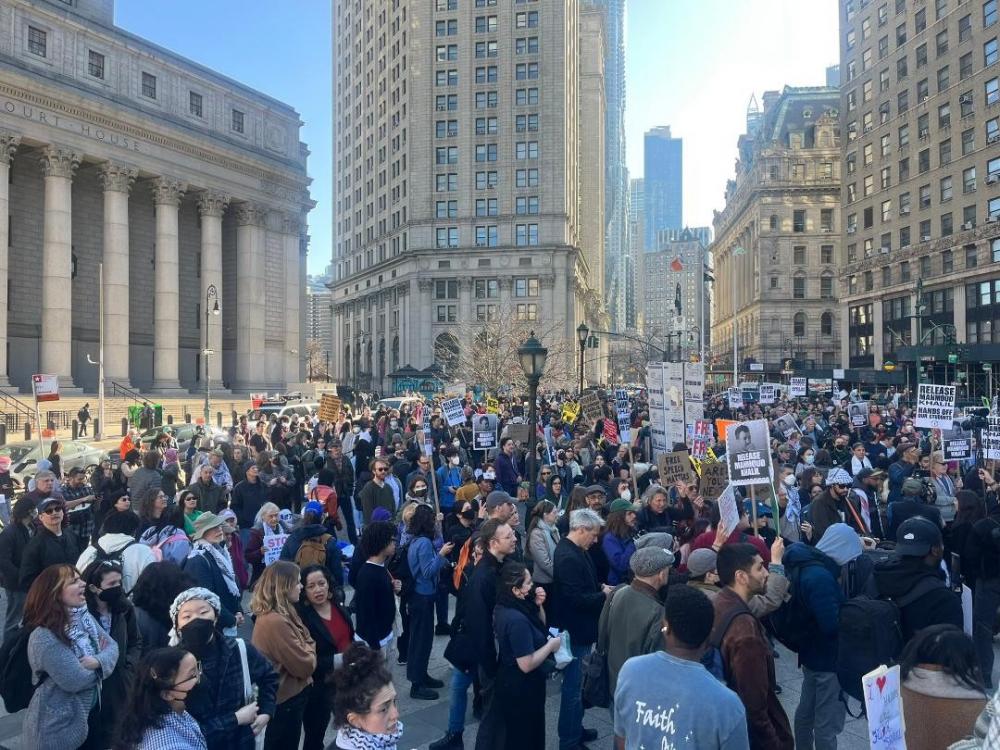 Massendemonstration vor dem Weißen Haus in Washington gegen die Wiederaufnahme der Aggression gegen Gaza