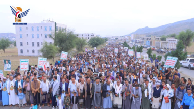 19 Massive marches in Taiz show solidarity with Gaza, Lebanon