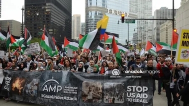 Des militants américains continuent de manifester à Chicago pour dénoncer l'agression contre Gaza