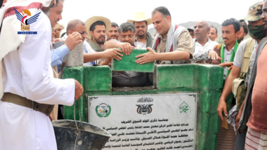 محمد علي الحوثي يضع حجر الأساس لمشروع شق واستصلاح قناة الإمام في بني قيس