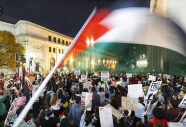 Une manifestation devant l'ambassade de 