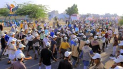 Symbolische Militärparade der Volksmobilisierungseinheiten auf dem Landkreis Hodeidah