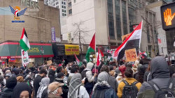 Demonstration der jemenitischen Gemeinschaft und amerikanischer Organisationen in New York in Solidarität mit Palästina und Jemen